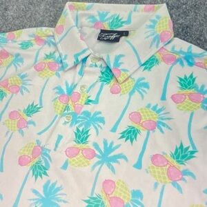 Travis Mathew Tropical Pineapple Polo - Pink, Blue, Green